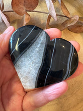 Black Banded Agate & Quartz Heart SKU 26743
