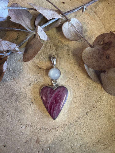 Entia Sterling Silver Ruby & Moonstone Pendant SKU 24723