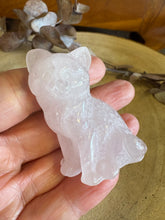 Rose Quartz Cat Carving SKU 25420