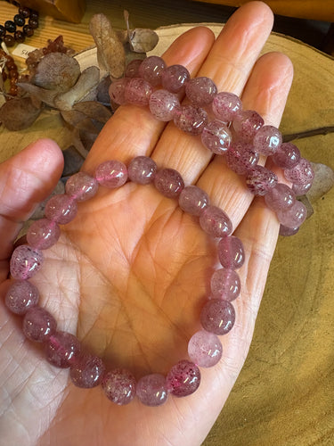 Strawberry Quartz Bead Bracelet SKU 25238