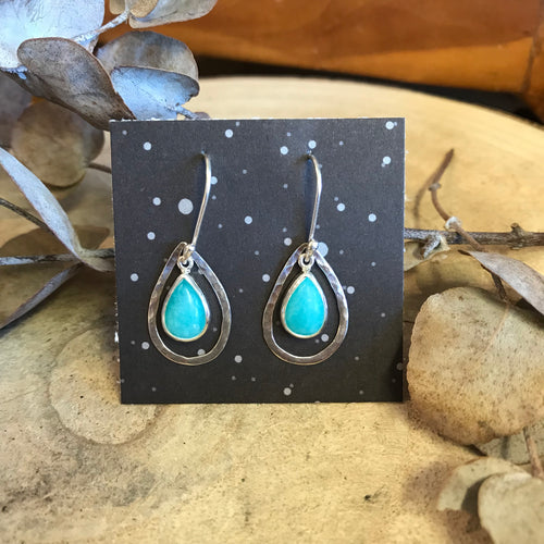 Sterling Silver Amazonite Drop Earrings SKU 23874