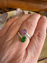 Entia Sterling Silver Raspberry Sapphire & Chrome Diopside Ring SKU 26036