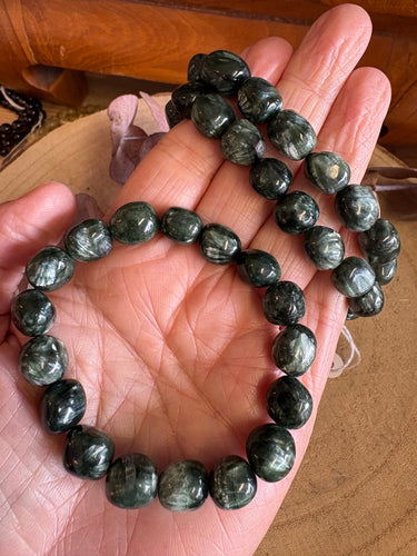 Seraphinite Tumbled Bead Bracelet SKU 26127