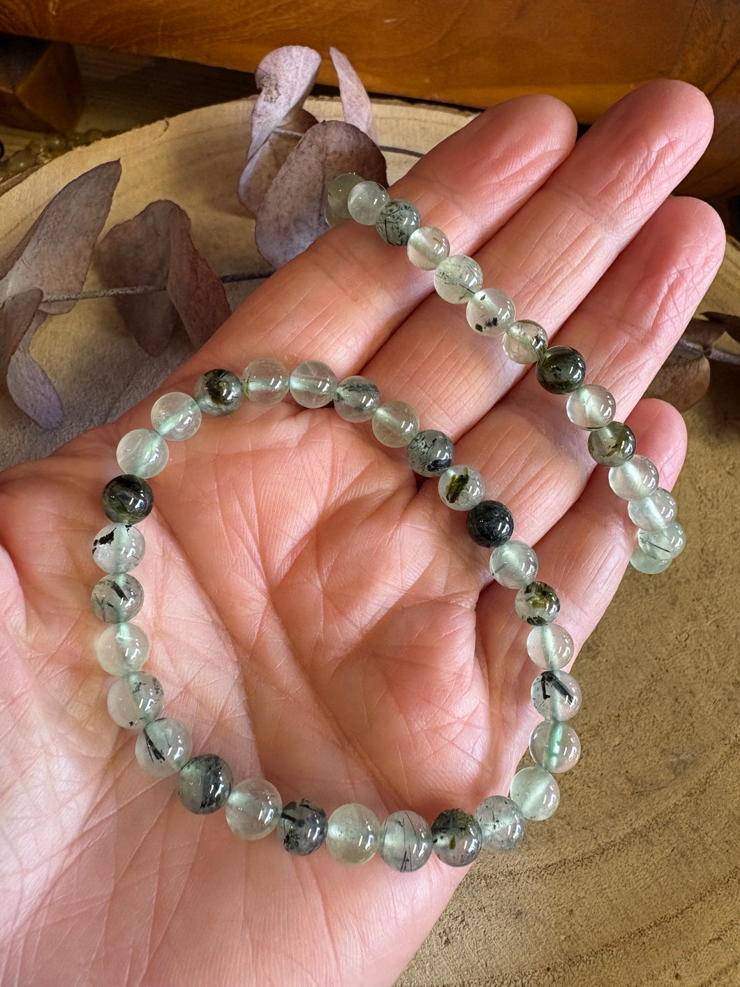 Prehnite 6mm Bead Bracelet SKU 26111