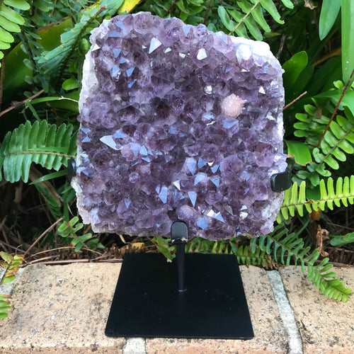 Amethyst Cluster in Metal Stand SKU 23778