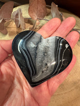 Black Banded Agate & Quartz Heart SKU 26741