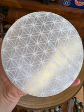 Selenite Flower of Life Charging Plate SKU 25497