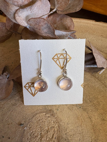 Sterling Silver Rose Quartz Drop Earrings SKU 25335
