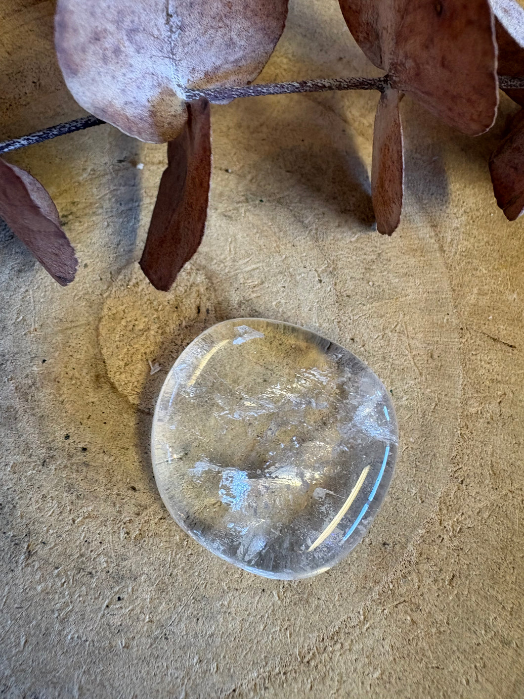 Clear Quartz Smooth Stone SKU 25463C
