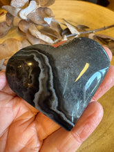 Black Banded Agate & Quartz Heart SKU 25063