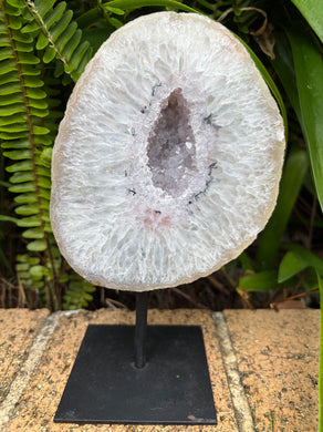 Agate & Quartz Geode on Stand SKU 25380