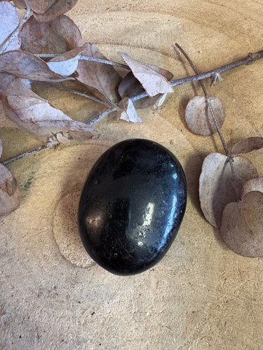 Black Tourmaline Palm Stone SKU 25269