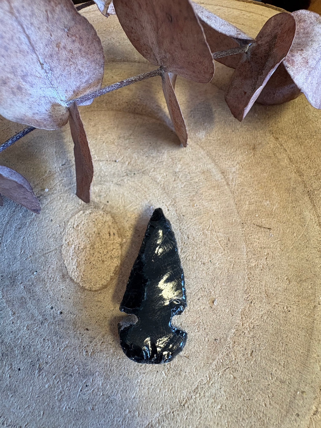 Black Obsidian Arrowhead Carving SKU 25649B