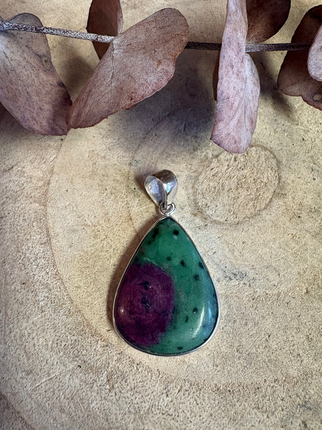 Sterling Silver Ruby Zoisite Pendant SKU 26342