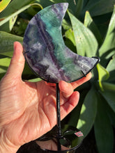 Rainbow Fluorite Moon on Stand SKU 26395