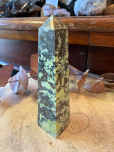 Serpentine & Pyrite Obelisk SKU 26884