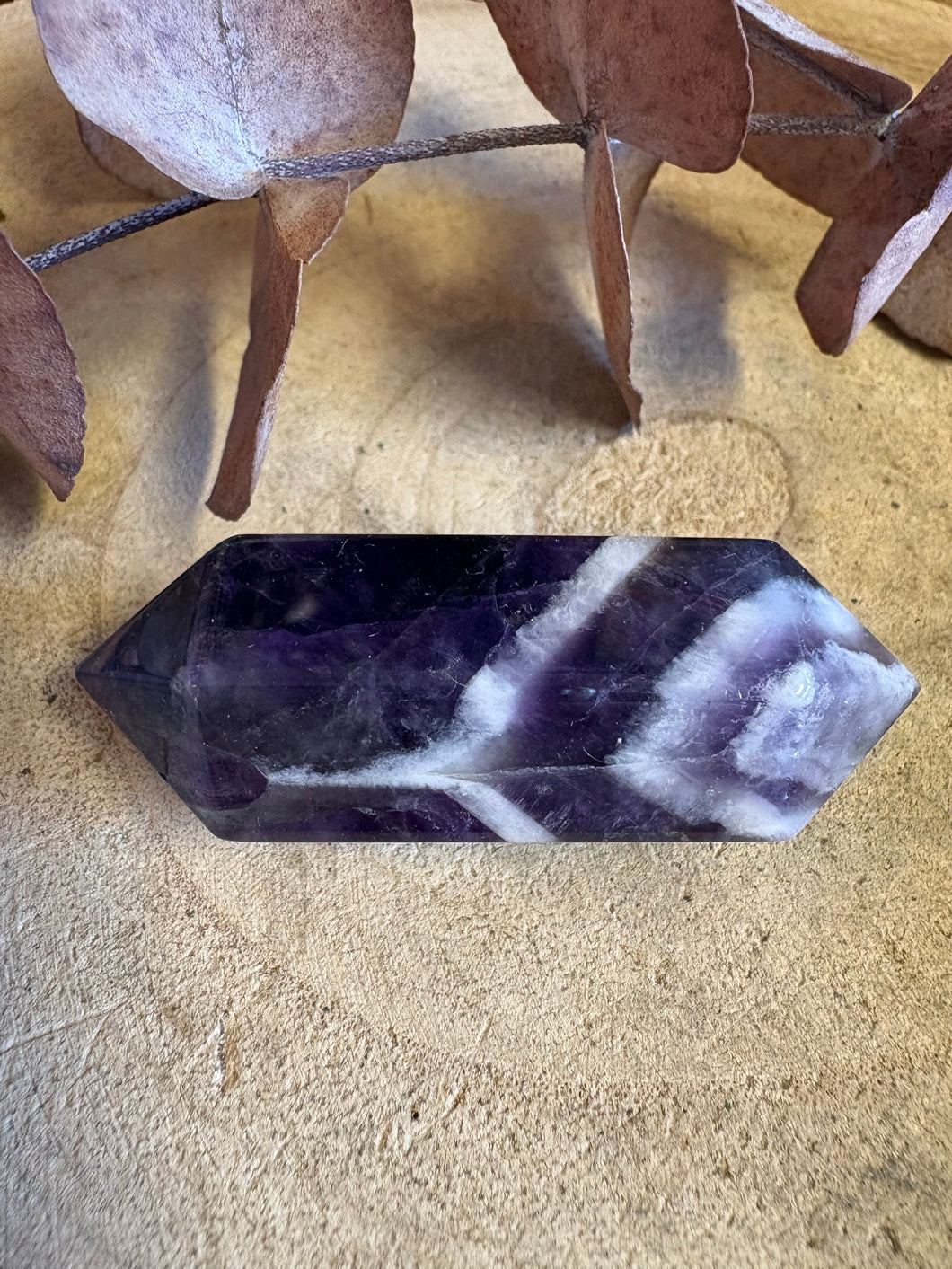 Chevron Amethyst Double Terminated Point SKU 26144