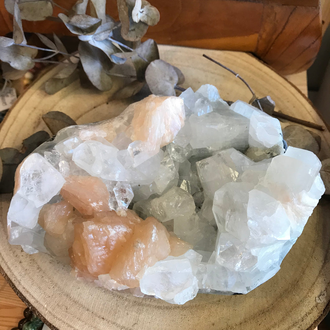 Glass Apophyllite & Stilbite Cluster SKU 22813