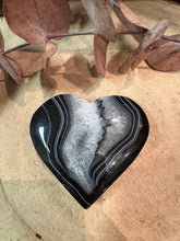 Black Banded Agate & Quartz Heart SKU 26741