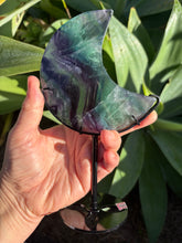 Rainbow Fluorite Moon on Stand SKU 26393