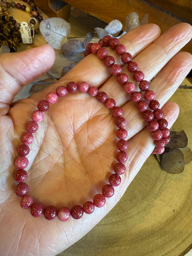 Thulite 6mm Bead Bracelet SKU 24657