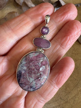 Entia Sterling Silver Sapphire, Pink Tourmaline & Lepidolite Pendant SKU 25308