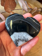 Black Banded Agate & Quartz Heart SKU 26742