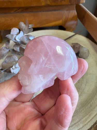 Rose Quartz Skull Carving SKU 24631