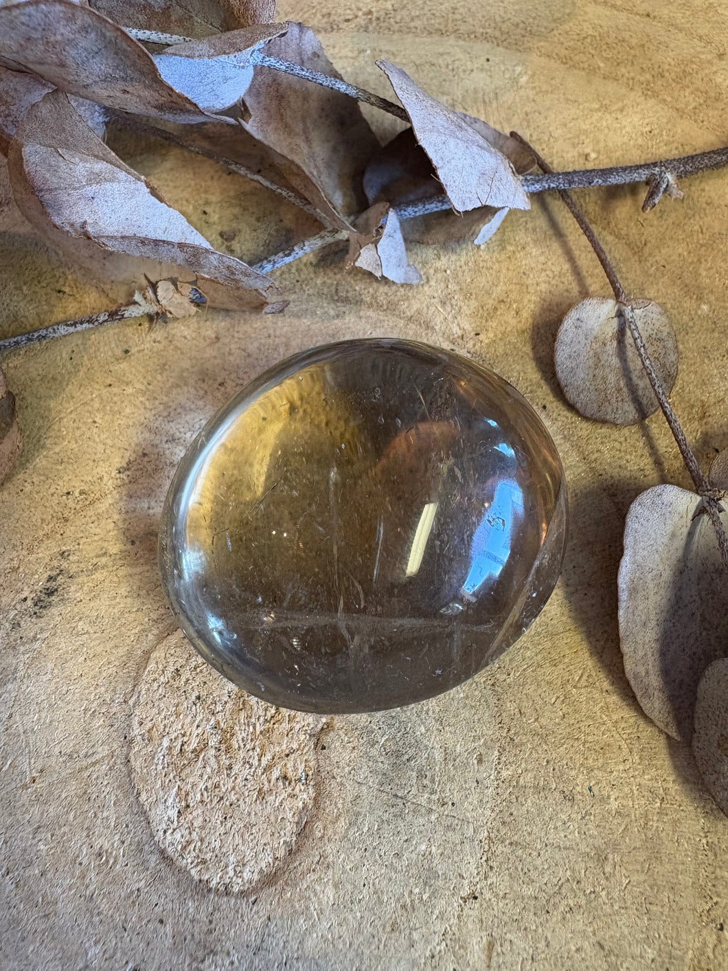 Smoky Quartz Palm Stone SKU 25273