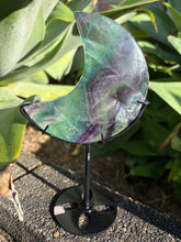 Rainbow Fluorite Moon on Stand SKU 26393