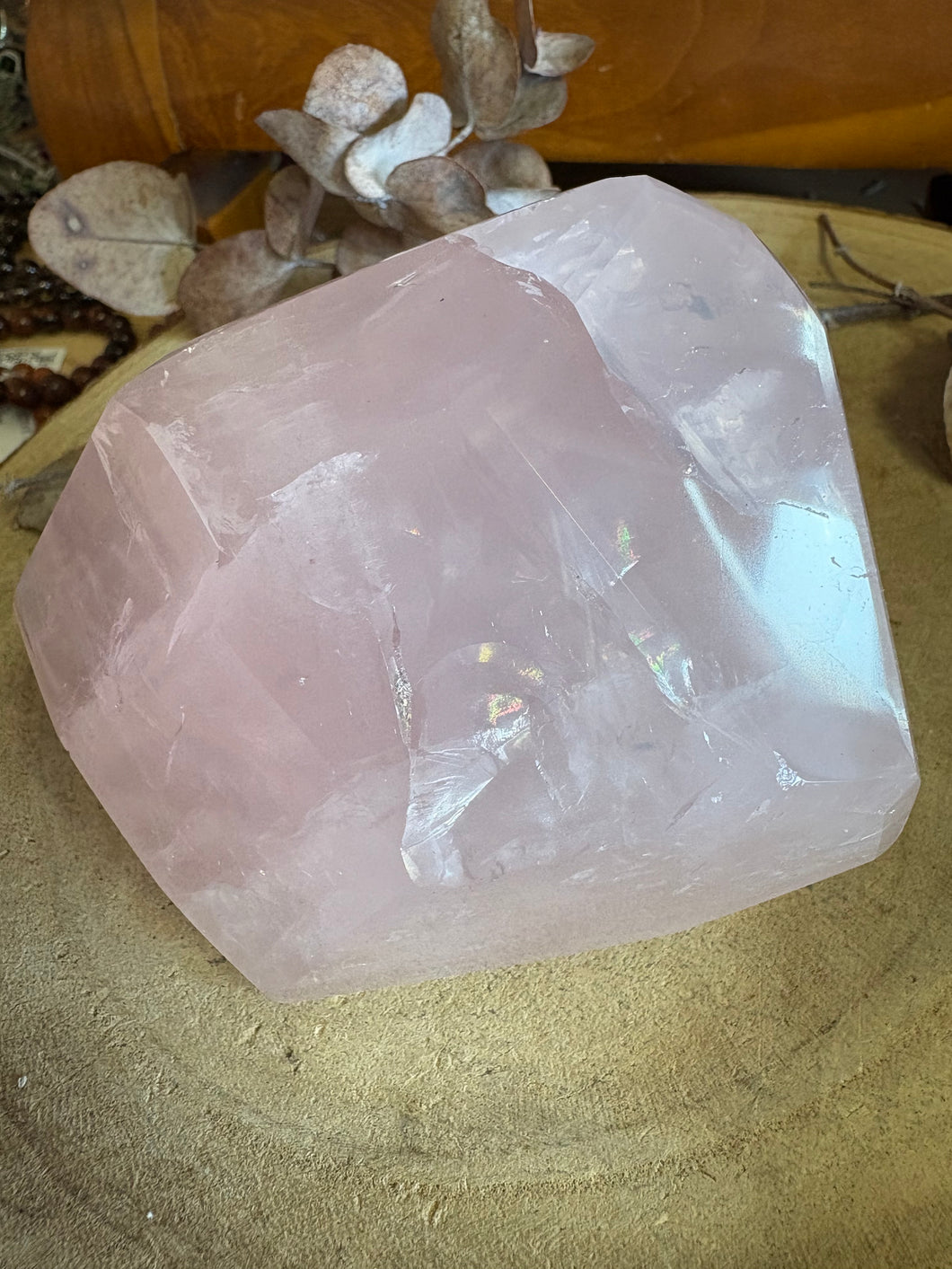 Rose Quartz Facet Cut Freeform SKU 25393