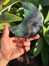 Rainbow Fluorite Moon on Stand SKU 26393