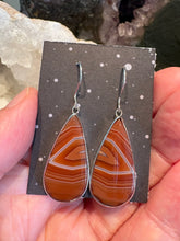 Entia Sterling Silver Banded Carnelian Earrings SKU 25809