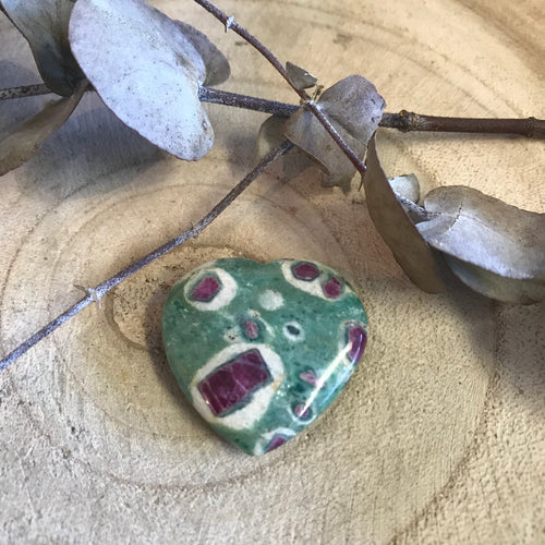 Ruby Fuchsite Heart SKU 19274