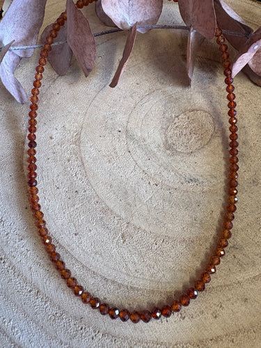 Entia Hessonite Garnet Beaded Necklace SKU 25886