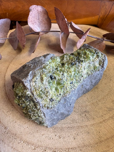 Peridot on Basalt Chunk SKU 26310