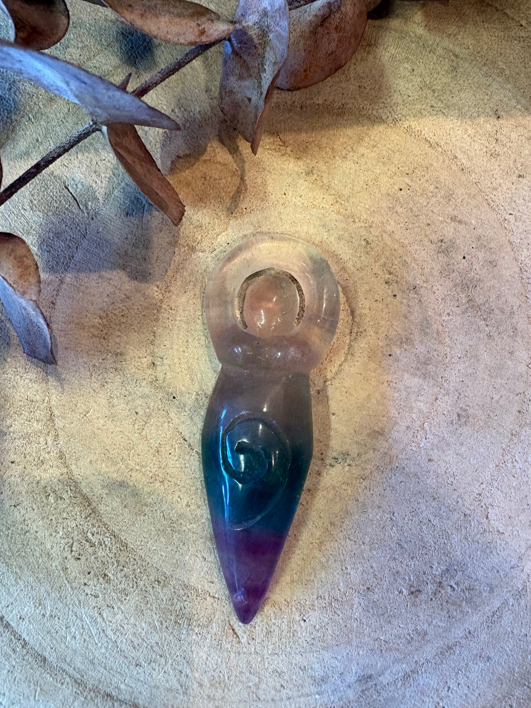 Rainbow Fluorite Goddess Carving SKU 26586C