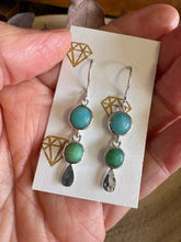 Entia Sterling Silver Amazonite & Chrysophase Drop Earrings SKU 25793