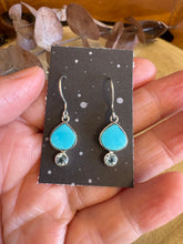 Entia Sterling Silver Kingman Turquoise & Blue Topaz Earrings SKU 25569