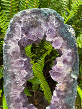 Amethyst Geode Slice in Wooden Stand SKU 25395