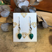 Sterling Silver Chrysocolla Drop Earrings SKU 23877