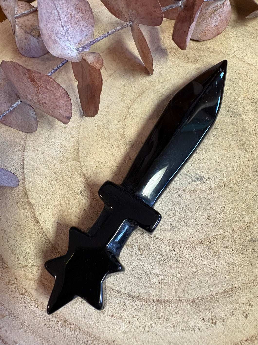 Black Obsidian Dagger Carving SKU 25986