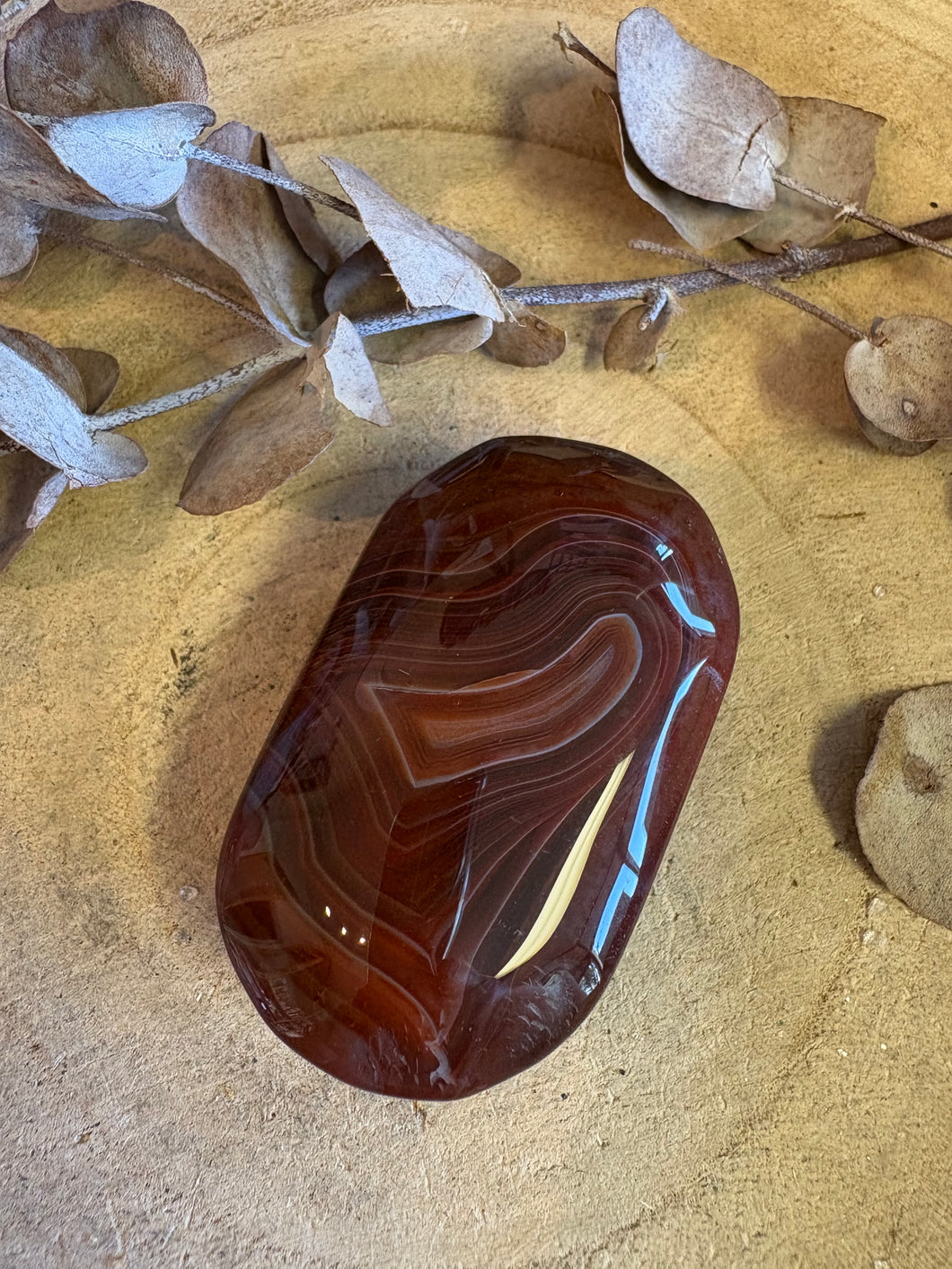 Carnelian Palm Stone SKU 24349