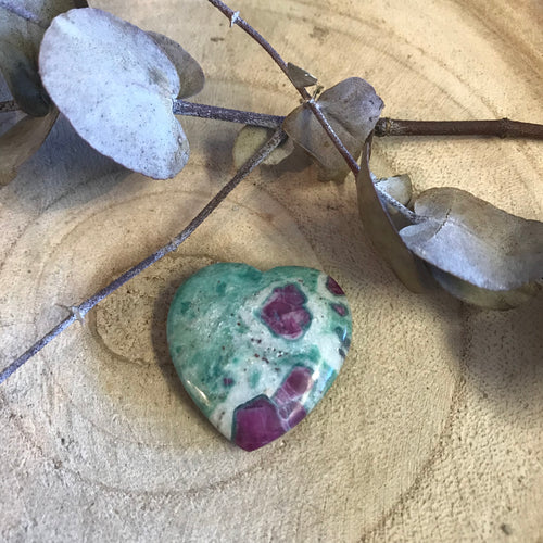 Ruby Fuchsite Heart SKU 19274B