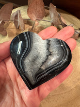 Black Banded Agate & Quartz Heart SKU 26741