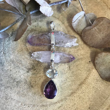 Entia Vera Cruz Amethyst, White Topaz & Amethyst Pendant SKU 23899