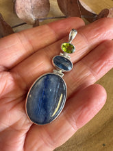 Entia Sterling Silver Blue Kyanite & Peridot Pendant SKU 25806