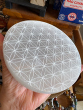 Selenite Flower of Life Charging Plate SKU 25497