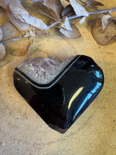 Black Banded Agate & Amethyst Heart SKU 25064