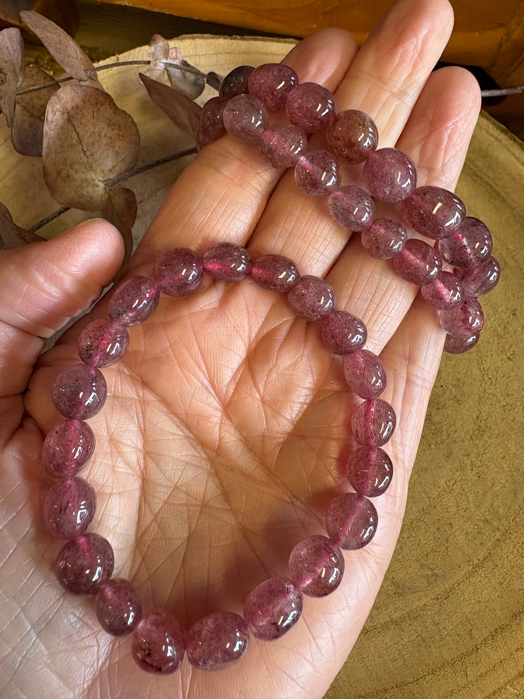 Strawberry Quartz Bracelet SKU 26131
